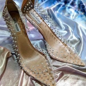 Size 11 Steve Madden Tolima Spike Clear Heels